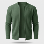 STAND COLLAR RIB KNIT JACKET