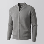 STAND COLLAR RIB KNIT JACKET