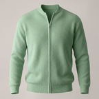 STAND COLLAR RIB KNIT JACKET