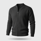 STAND COLLAR RIB KNIT JACKET