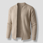 STAND COLLAR RIB KNIT JACKET