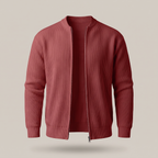 STAND COLLAR RIB KNIT JACKET