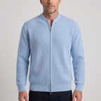 STAND COLLAR RIB KNIT JACKET