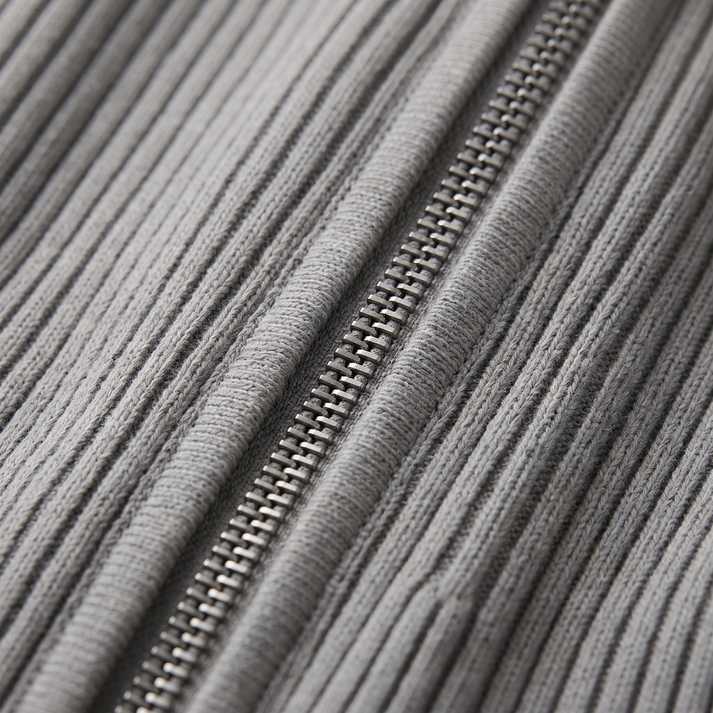 STAND COLLAR RIB KNIT JACKET