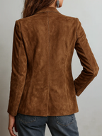 Rachel | Button-Down Suede Blazer For Women