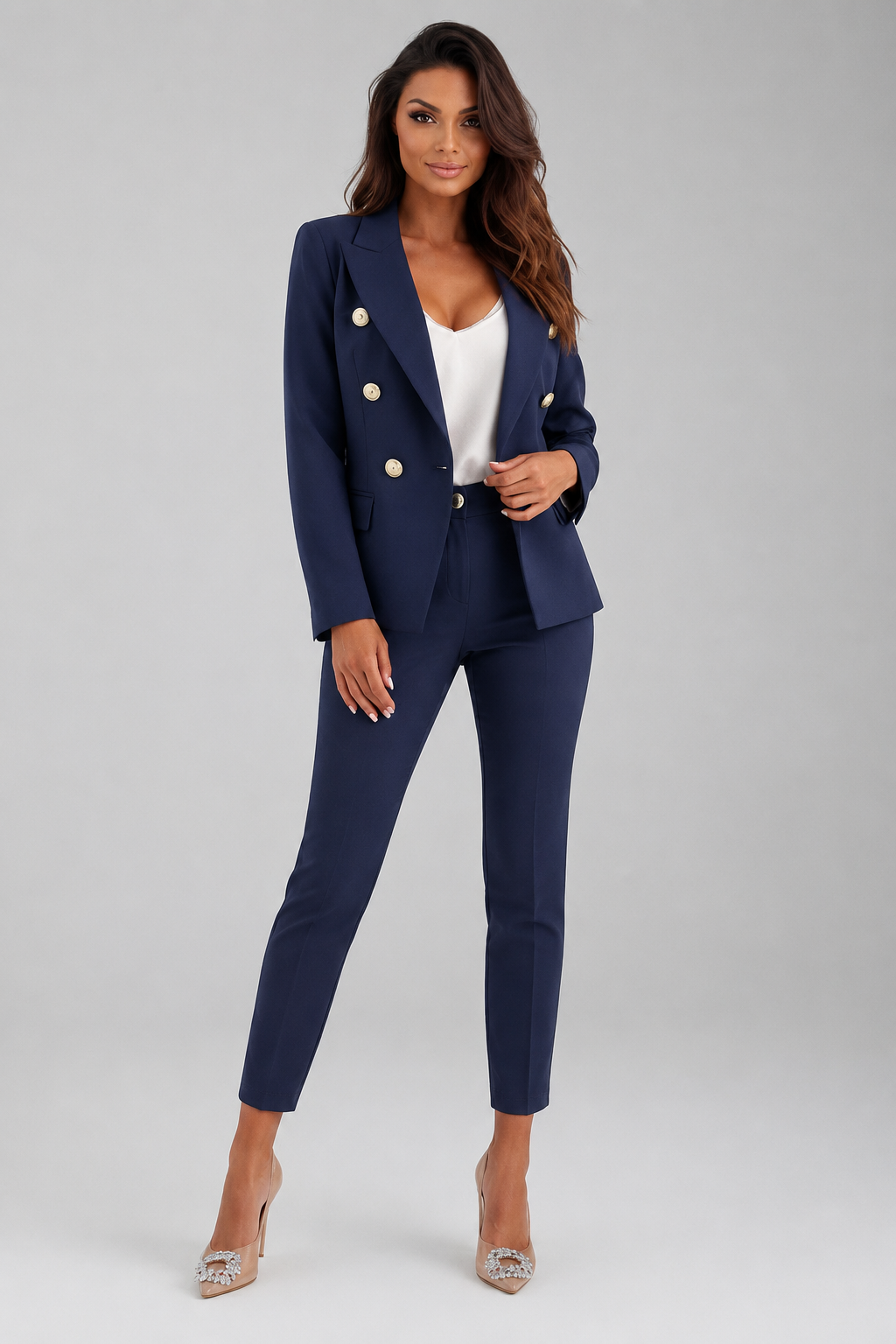 Scarlett | Double-Breasted Blazer Suit Set For Women