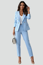 Sydney | Double-Breasted Blazer And Straight Leg Trouser Set For Women