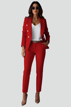 Sydney | Double-Breasted Blazer And Straight Leg Trouser Set For Women