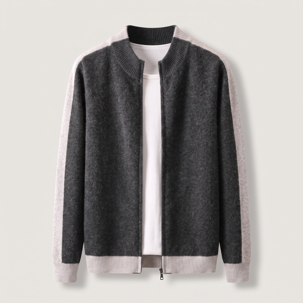 FERRARA CASHMERE ZIP-THROUGH JACKET