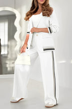 Edmee | Wide Leg Blazer And Pants Set For Women